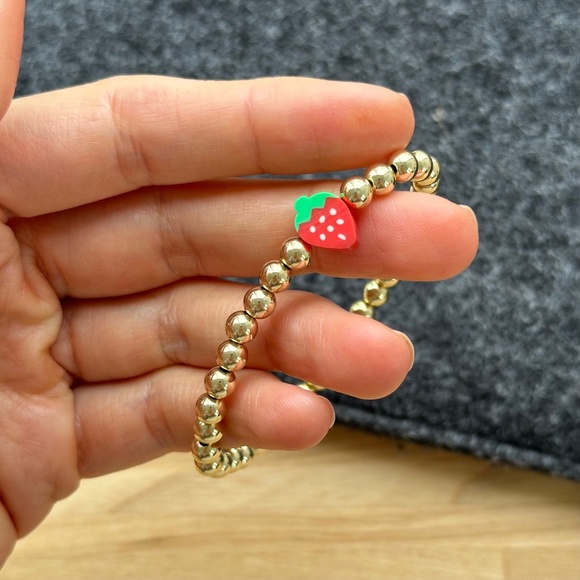 Gold 4mm Ball Bracelet With Charm - Picture 2 of 3